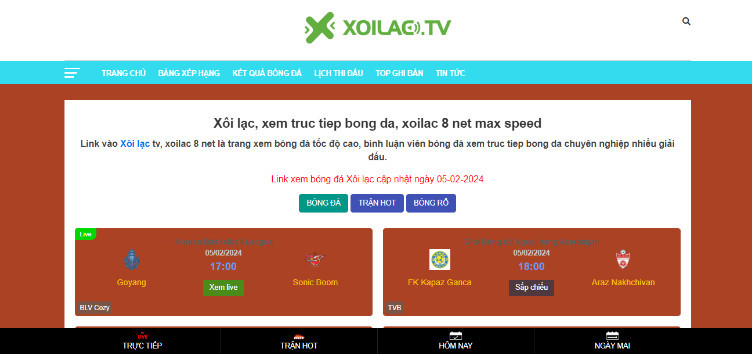 Vài thông tin về trang web Xoilac TV
