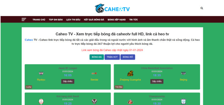 CaheoTV - nền tảng xem bóng đá thành công nhất năm 2023